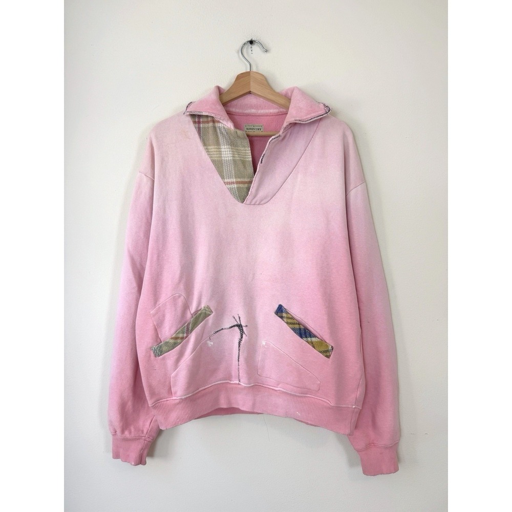 Vintage Kapital Clothing Kountry Japan Size 3 Pink Collared Sweatshirt‎ - Large